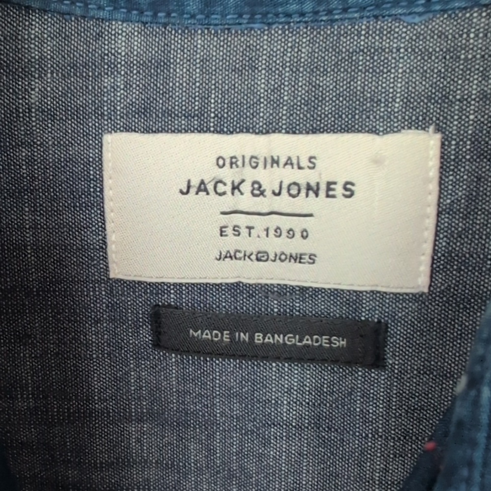 Jack & Jones Button Down Shirt w/ Faded Stripes Stitched Dots - Men's Small - Picture 3 of 7